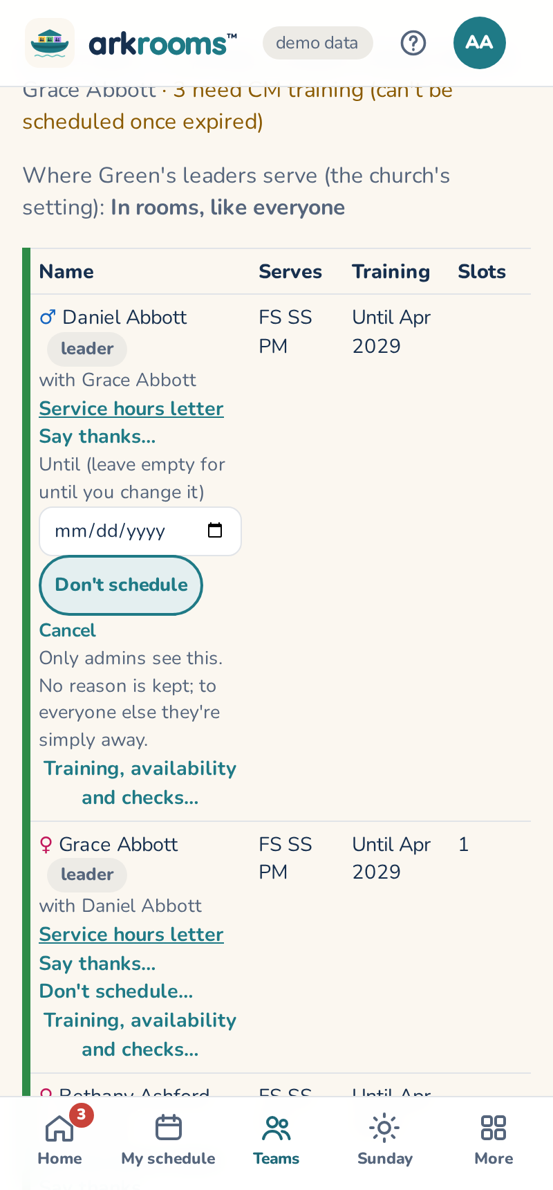 Don't schedule on Teams: until a date, or until you change it