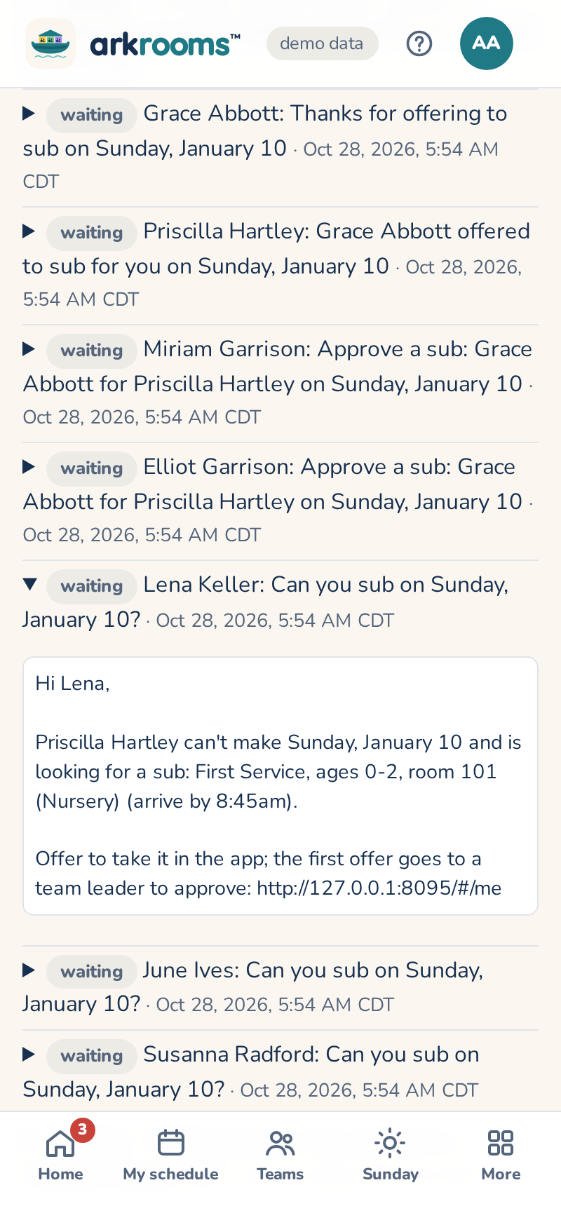 Email page: messages waiting until email is set up