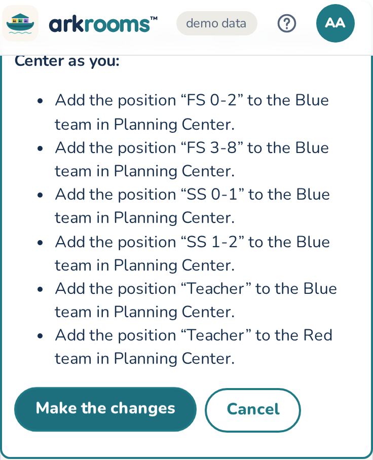 Confirming changes before they're made in Planning Center